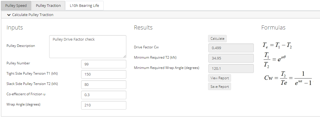 General Calculations Pulley Traction