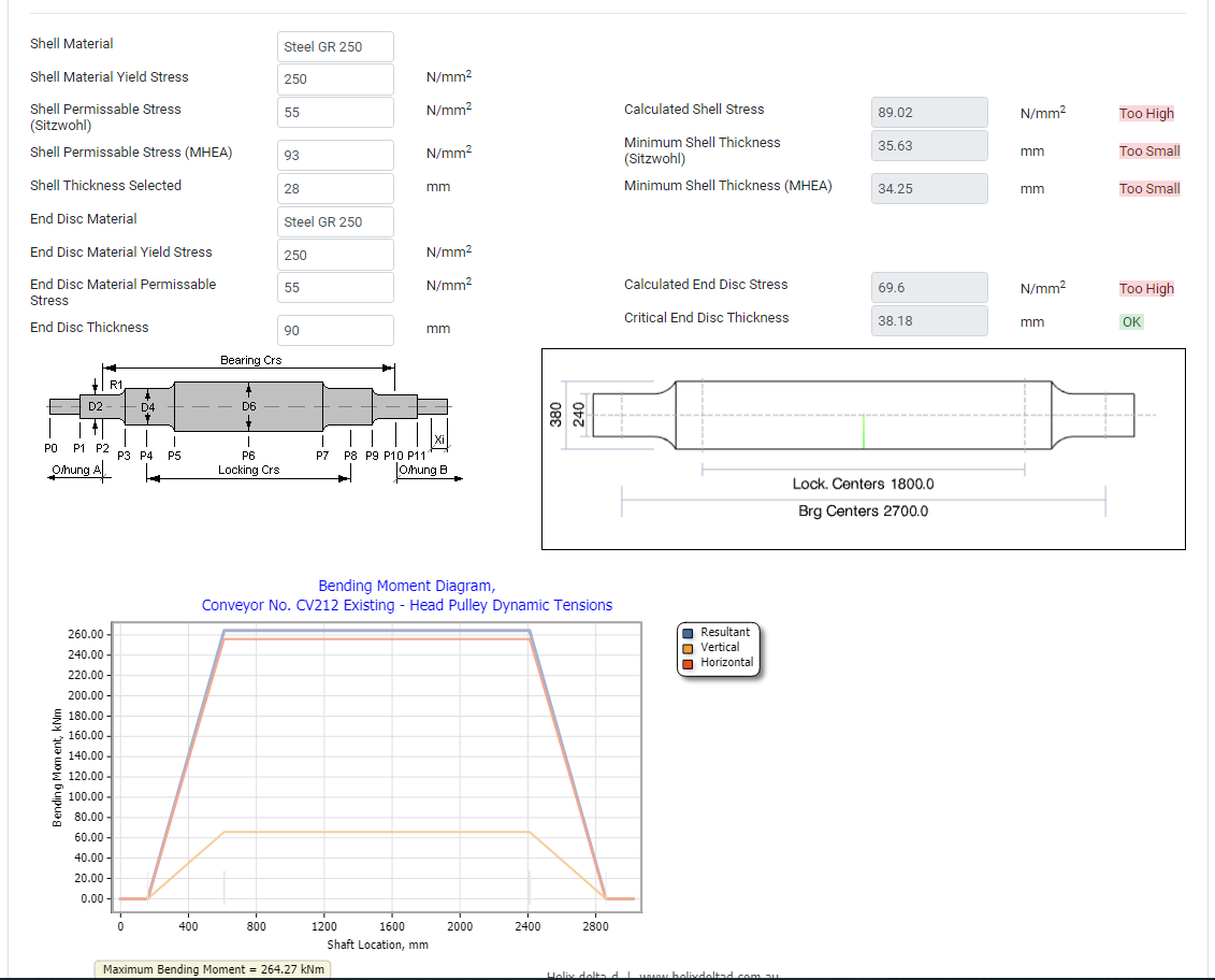 DeltaD Online Conveyor Pulley Design Program - Pulley details 1c